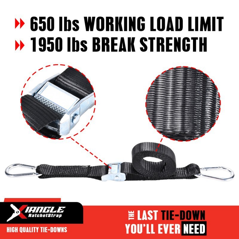 1.5 Inch Cam Buckle Tie Down Strap With M10 Carabiner factory