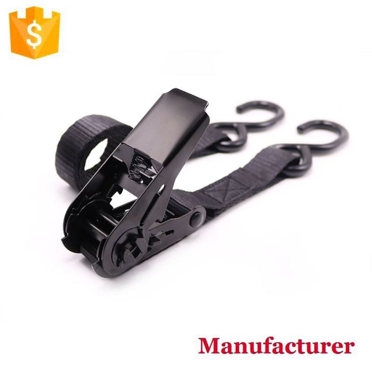 25mm Ratchet Tie Down Cargo Lashing Strap With Double S Hooks