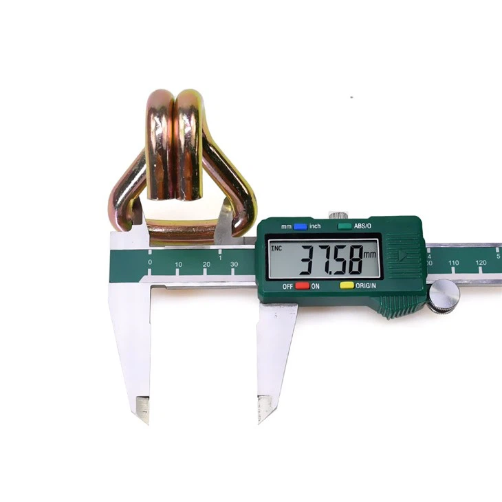 38mm 3T Metal Cargo Lashing Belt Buckle Hardware Double J Hook